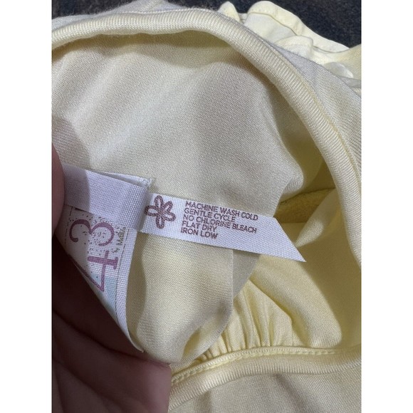 Matilda Jane Clothing 435 Girls Size 16 Tether Ball Top! Yellow Lace Flutter - Picture 4 of 7